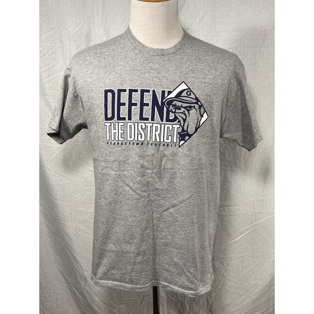Georgetown Hoyas Defend The District T Shirt Large Gray Football Tee - Picture 1 of 9